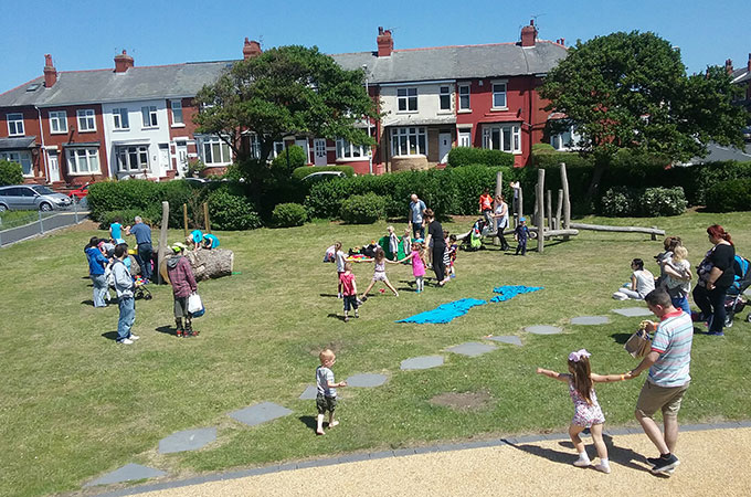 Sunny day activities at Revoe Park