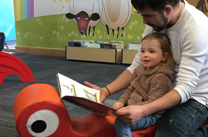 Dads reading every day at Palatine Blackpool