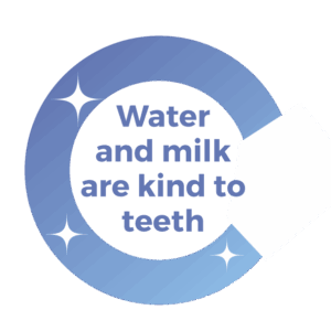 Water and milk are kind to teeth